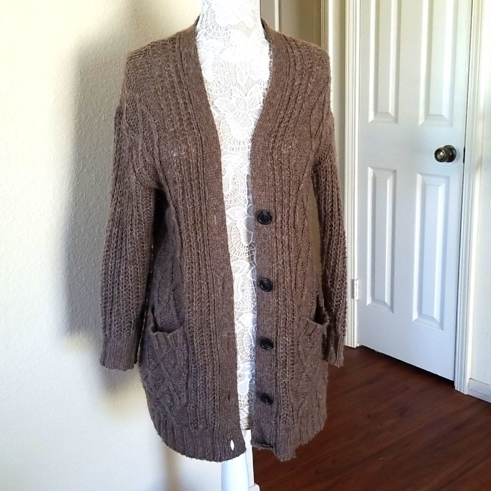 AEO Wool Blend Cardigan Sweater Size XS Cabincore Gorpcore Granolagirl